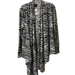 Colour Works NWT Zebra Print Shrug Cardigan Sz‎ M (2497)